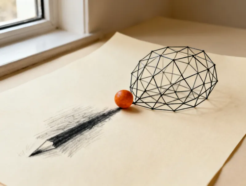 A pencil sketch turning into a precise wire frame, people and AI working on the same piece A pencil sketch turning into a precise wire frame, people and AI working on the same piece